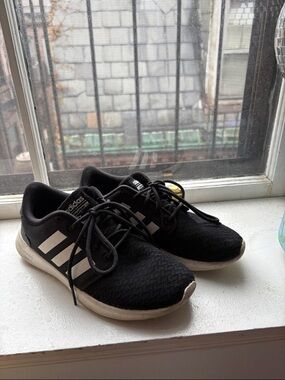 adidas Black Sneakers with White Three-Stripes